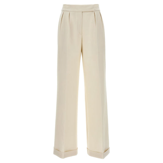 Kiton White Virgin Wool Casual Pants