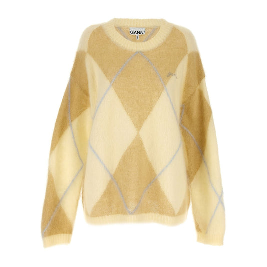 Ganni Bicolor Wool Cardigan