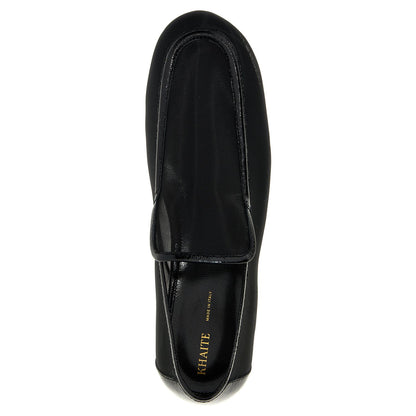 Khaite Black Polyamide Slip-On Loafers