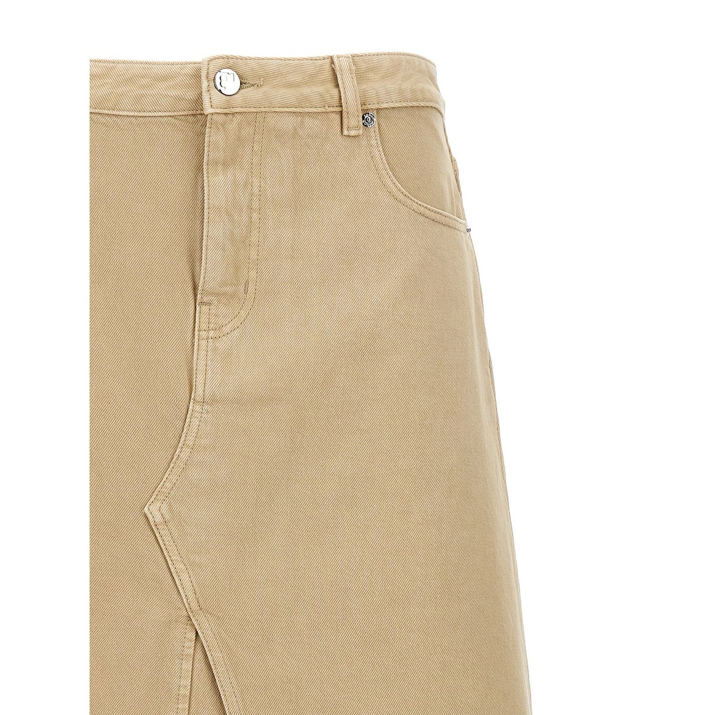 Tory Burch Beige Cotton Midi Skirt