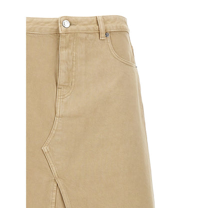 Tory Burch Beige Cotton Midi Skirt