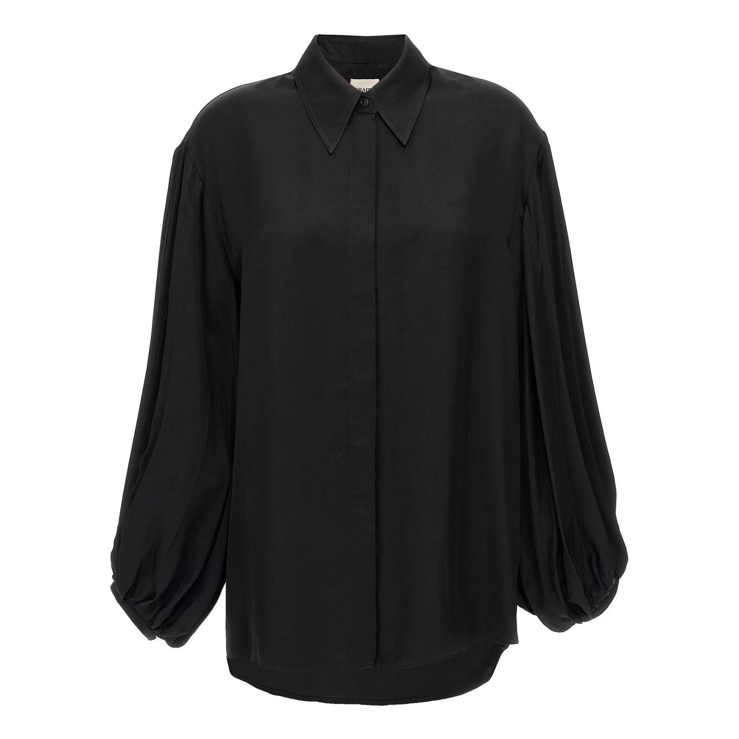 Khaite Black Cupro Blouse