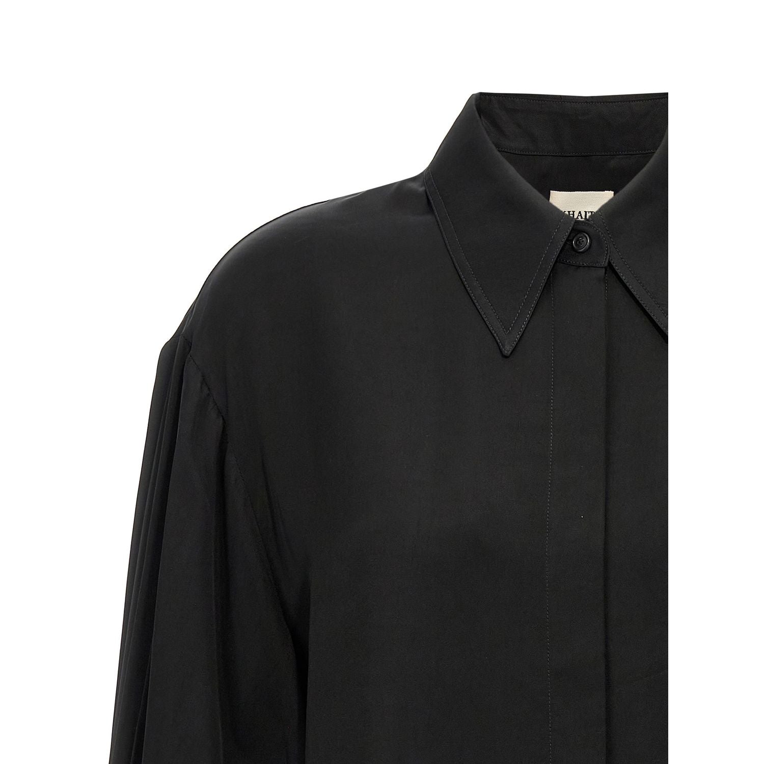Khaite Black Cupro Blouse