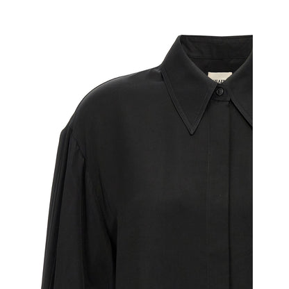 Khaite Black Cupro Blouse