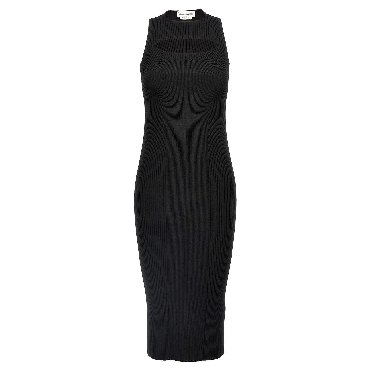Alexander McQueen Black Viscose Midi Dress