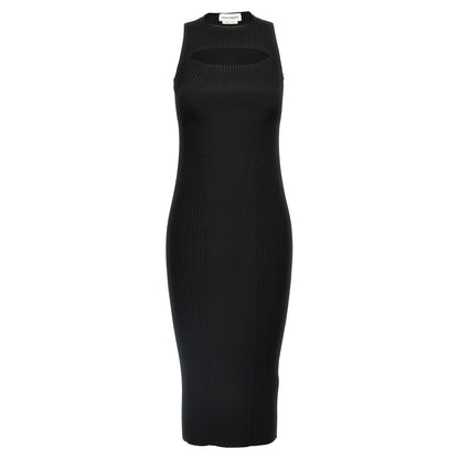 Alexander McQueen Black Viscose Midi Dress