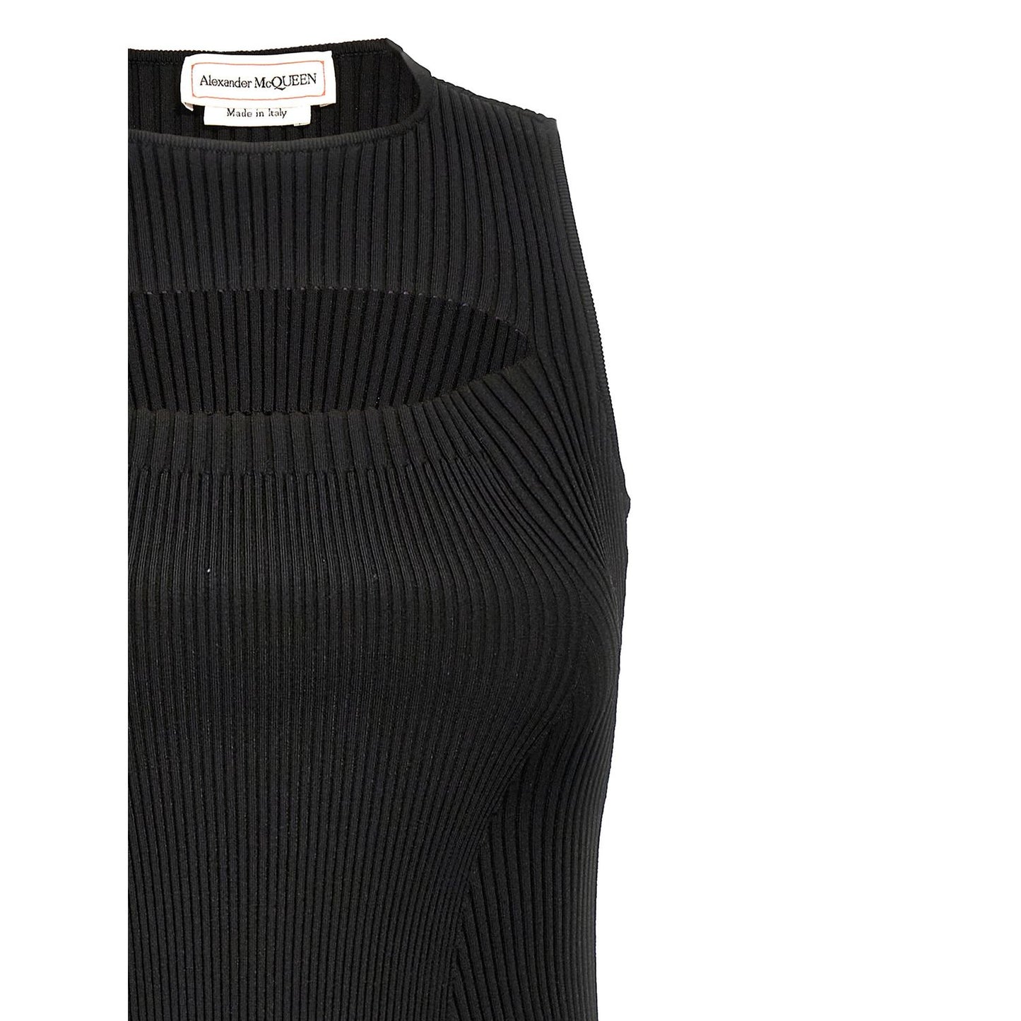 Alexander McQueen Black Viscose Midi Dress