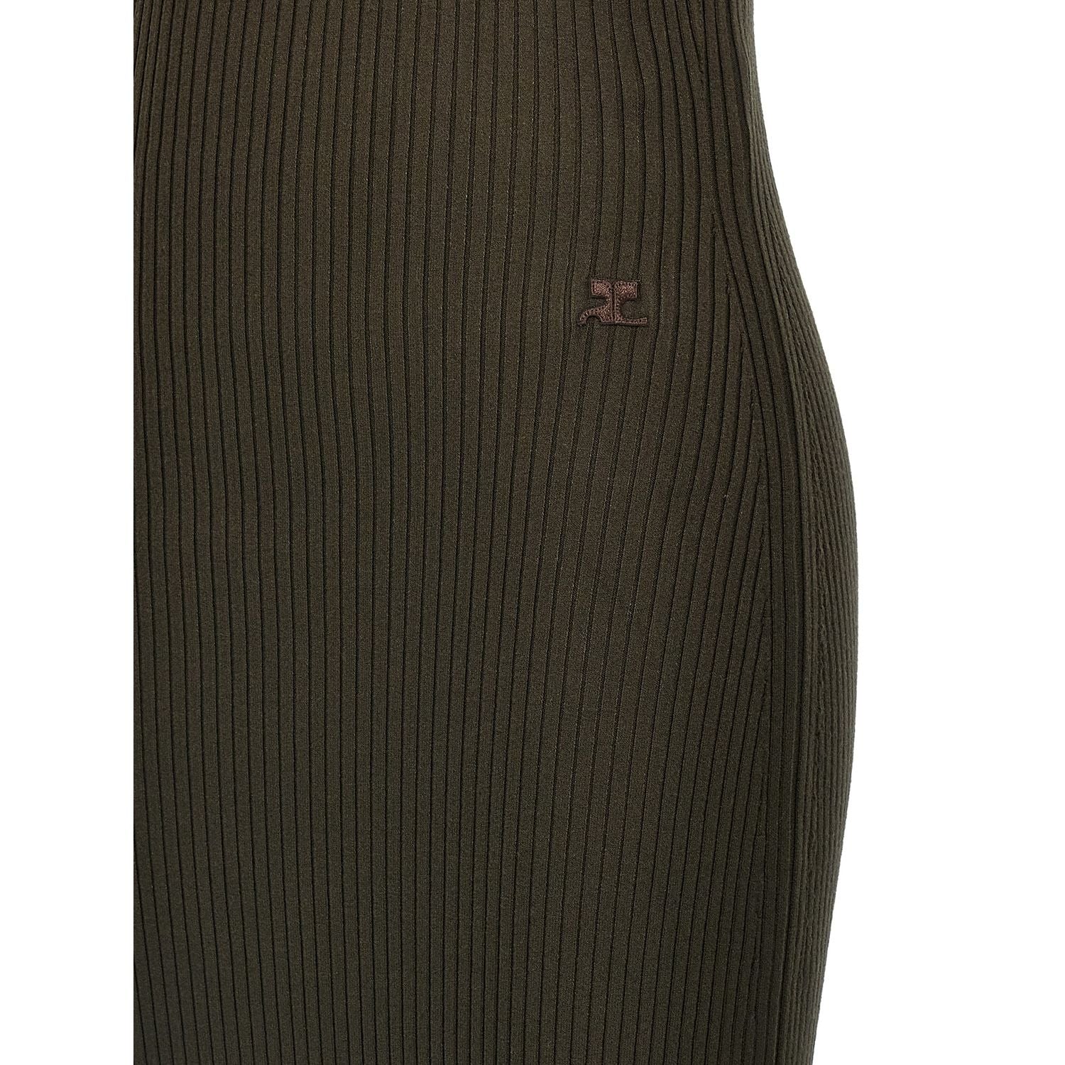 Courrèges Brown Viscose Long Dress