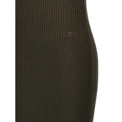 Courrèges Brown Viscose Long Dress