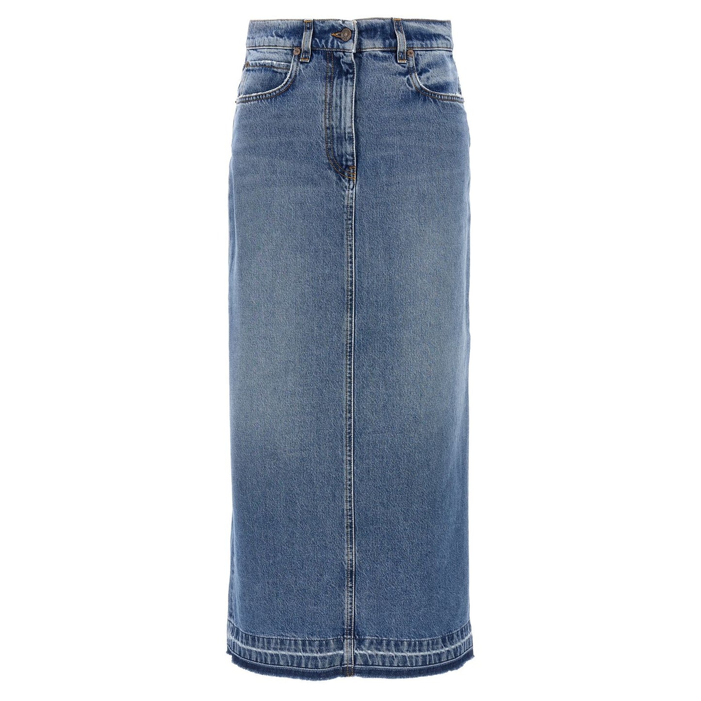 Fortela Blue Cotton Mini Skirt