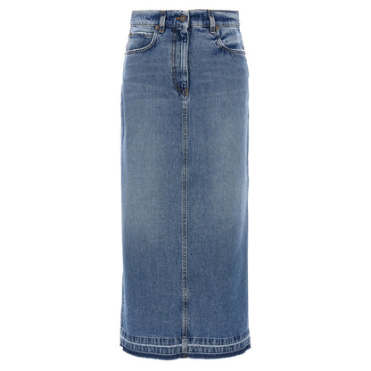 Fortela Blue Cotton Mini Skirt