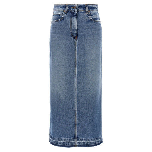 Fortela Blue Cotton Mini Skirt