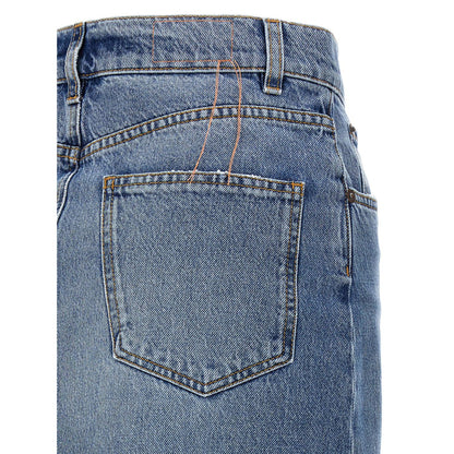 Fortela Blue Cotton Mini Skirt