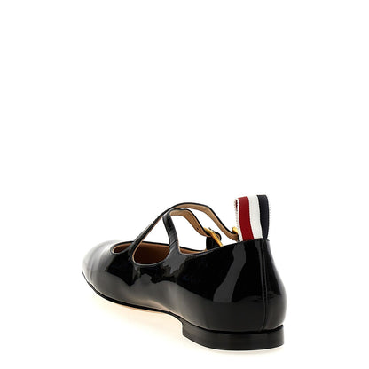 Thom Browne Black Lamb Leather Ballet Flats