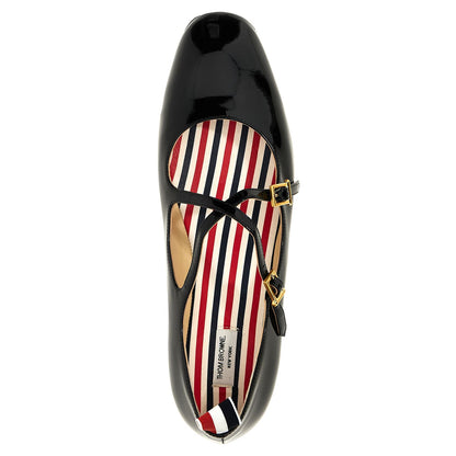 Thom Browne Black Lamb Leather Ballet Flats