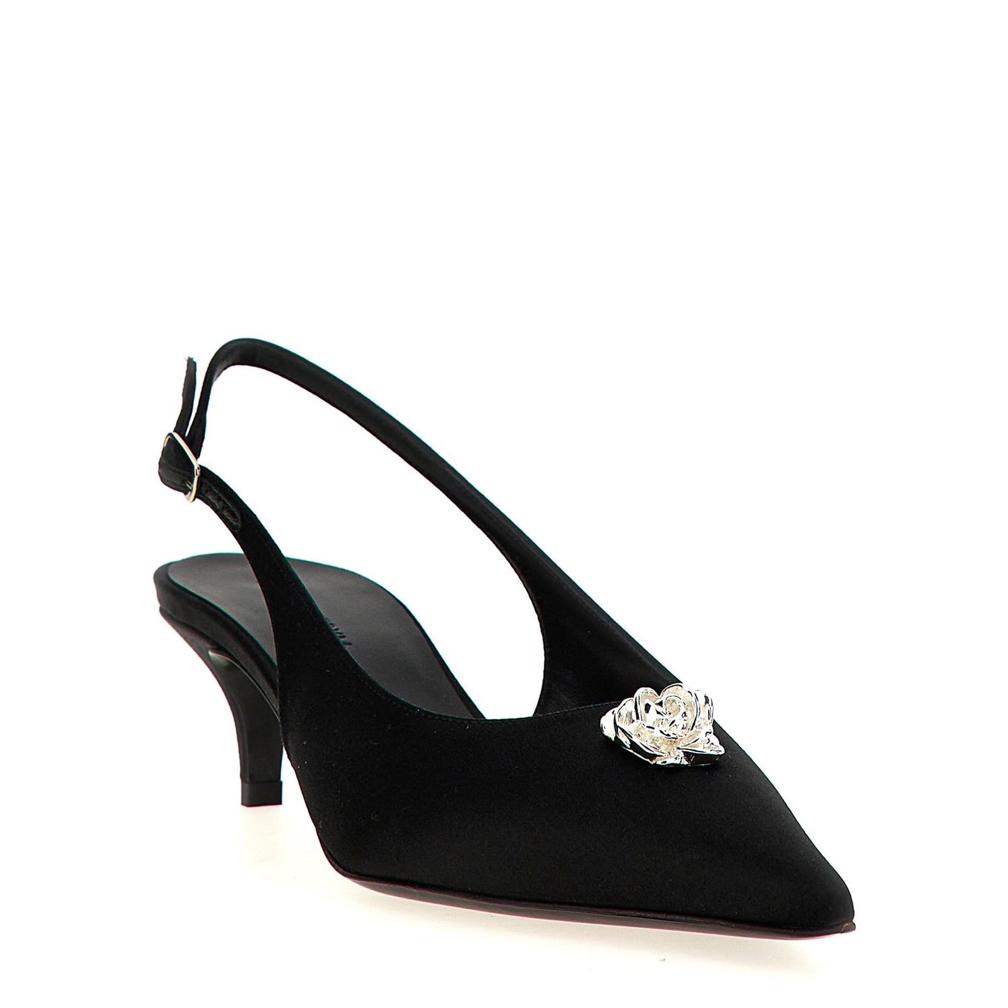 Magda Butrym Black Silk Mid Heel Pumps