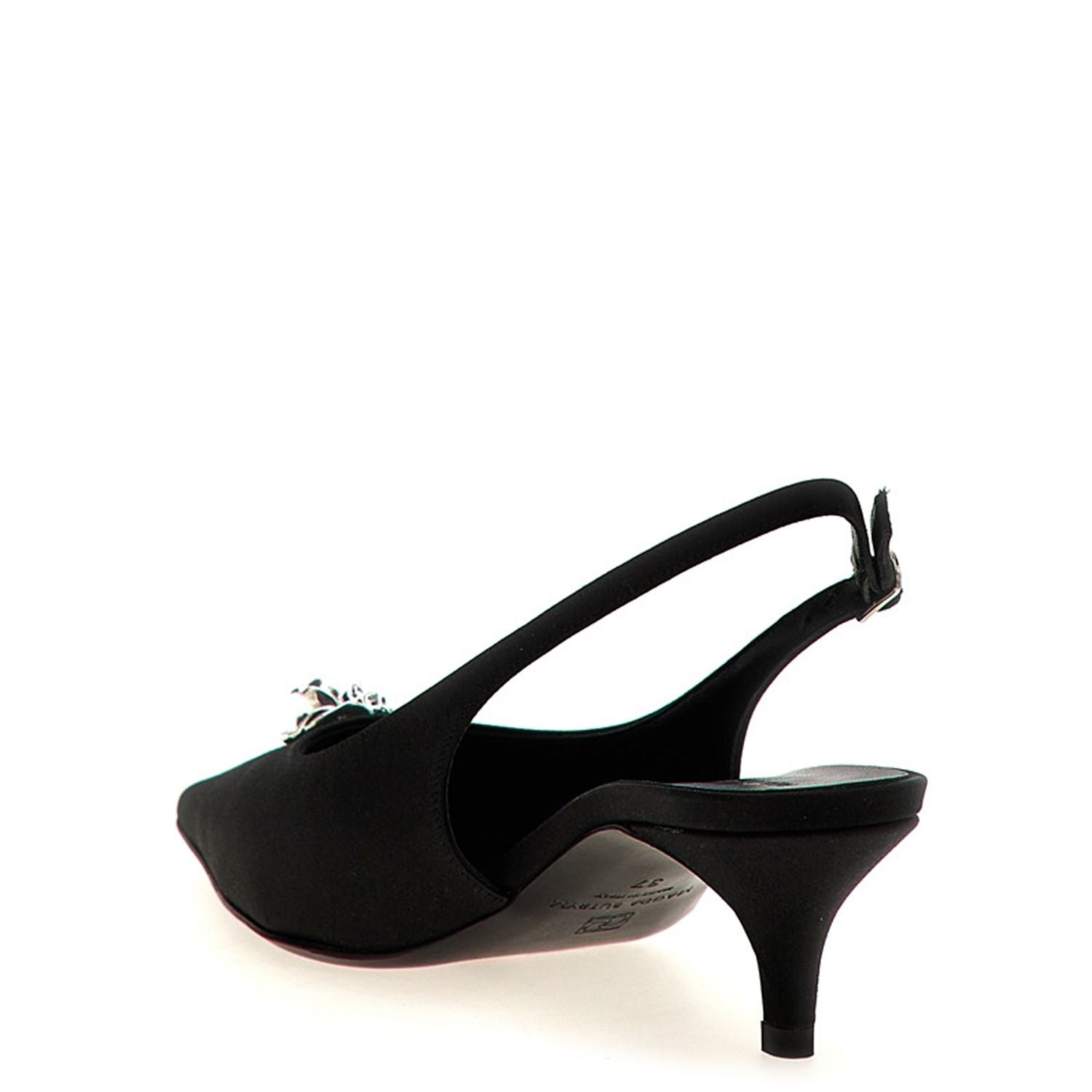 Magda Butrym Black Silk Mid Heel Pumps