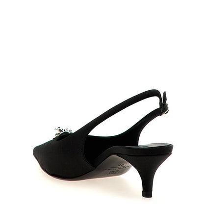 Magda Butrym Black Silk Mid Heel Pumps