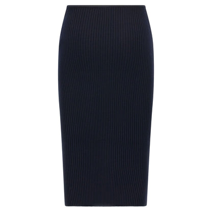 Courrèges Blue Viscose Midi Skirt