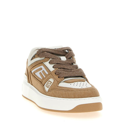 Balmain Beige Polyester Low Top Sneakers