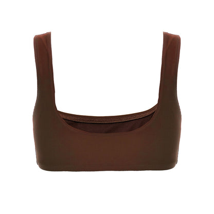 The Andamane Brown Polyamide Tank Tops