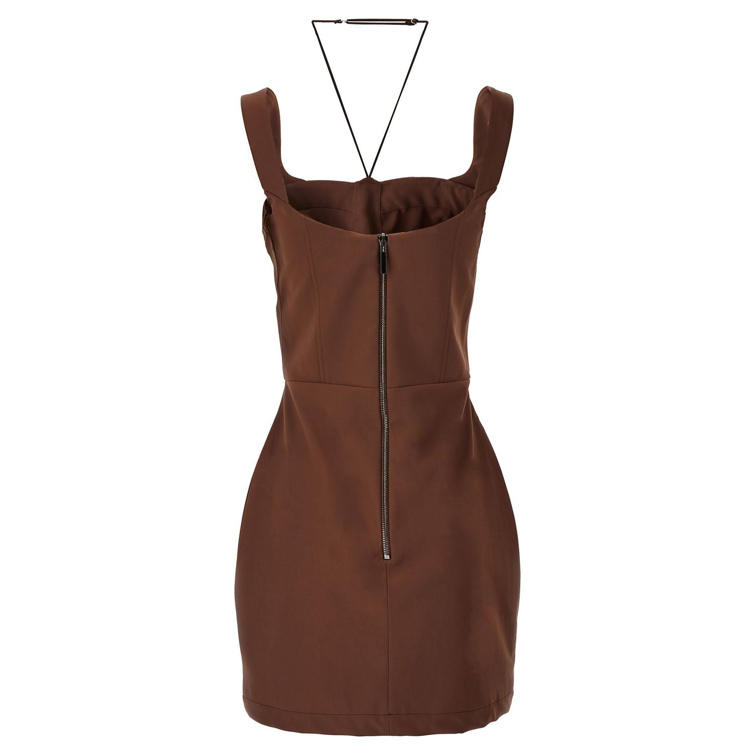 Nensi Dojaka Brown Polyamide Short Dress