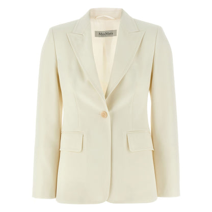 Max Mara White Virgin Wool Blazer