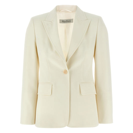 Max Mara White Virgin Wool Blazer