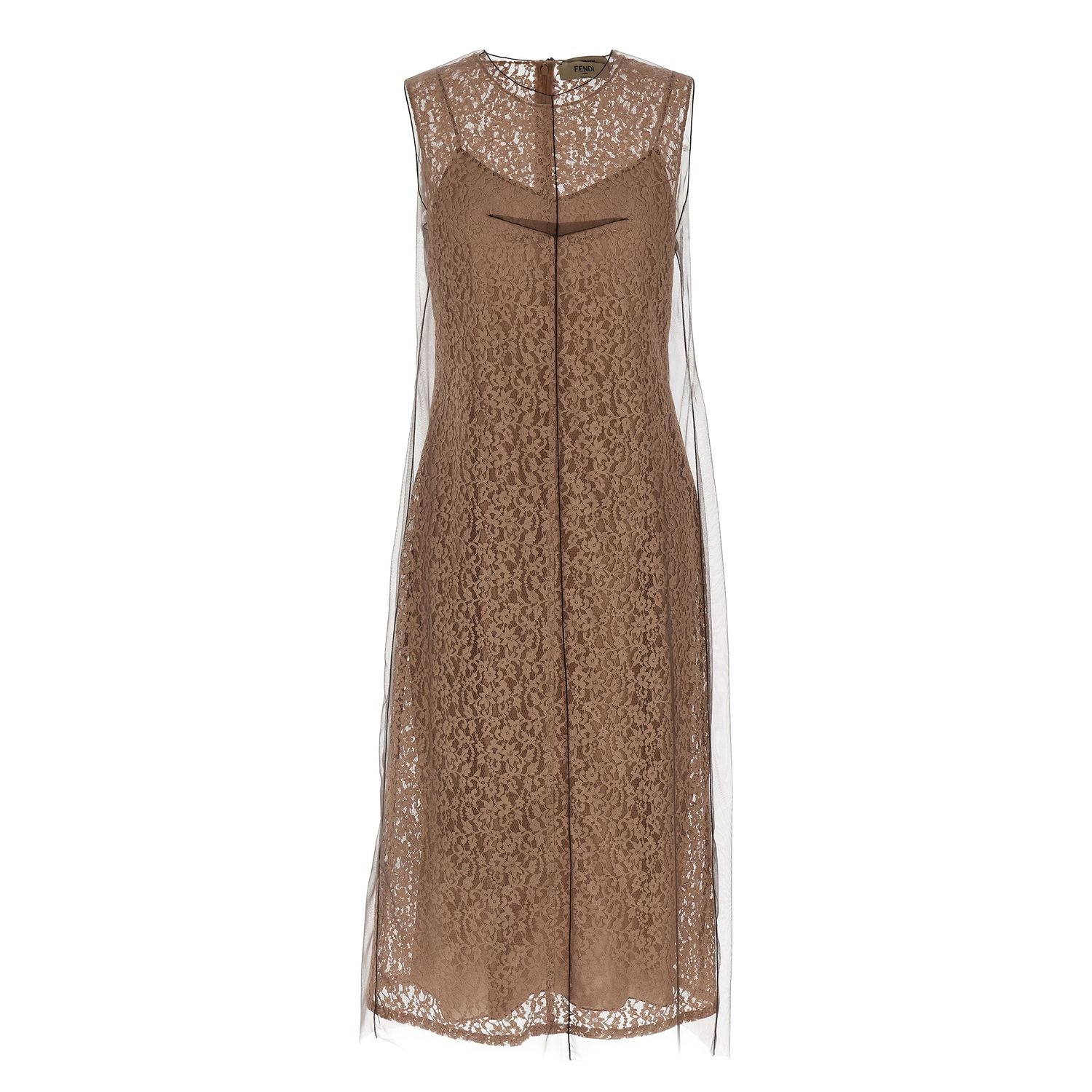 Fendi Beige Cotton Midi Dress