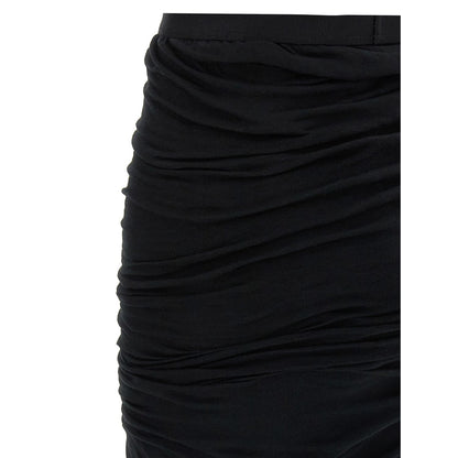 Rick Owens Black Cotton Mini Skirt