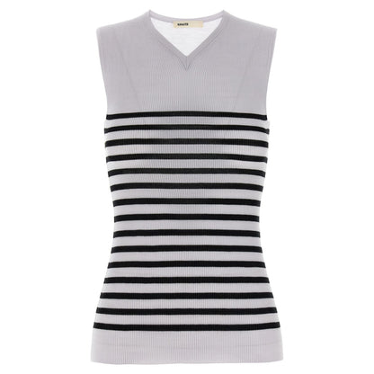 Khaite Bicolor Wool Sleeveles T-Shirt