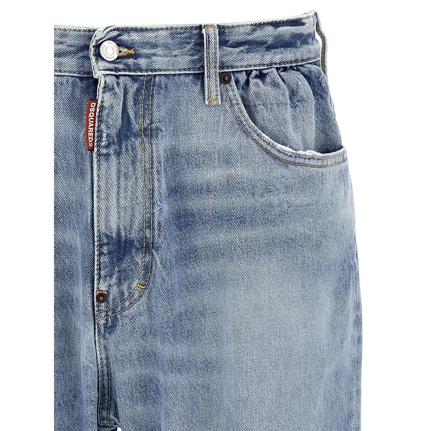 Dsquared² Blue Cotton Relaxed Fit Jeans