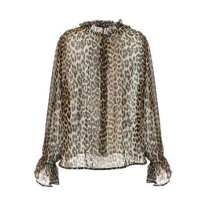 Ganni Brown Viscose Blouse
