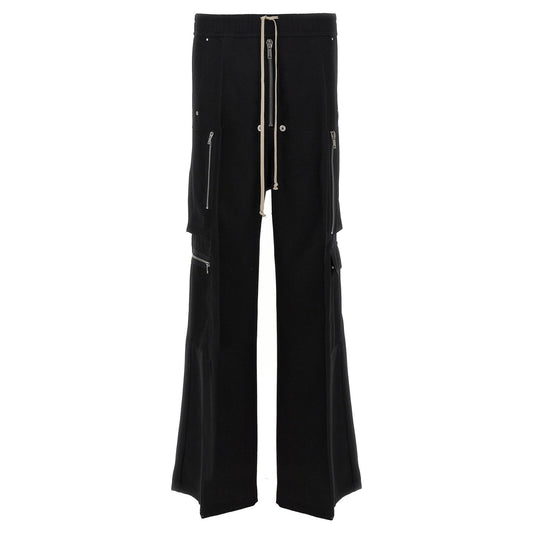 Rick Owens Black Wool Cargo Pants