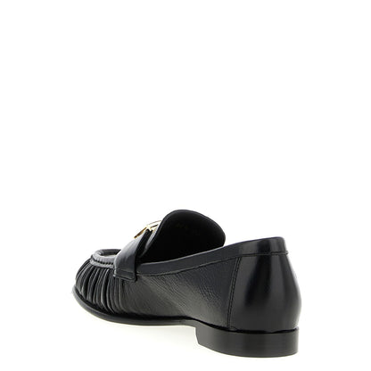 Fendi Black Lamb Leather Slip-On Loafers