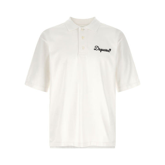 Dsquared² White Cotton Polo Shirt