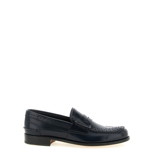 Church's Blue Calfskin Slip-On Loafers