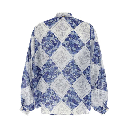 Twinset Blue Stingray Leather / Ray Skin Blouse
