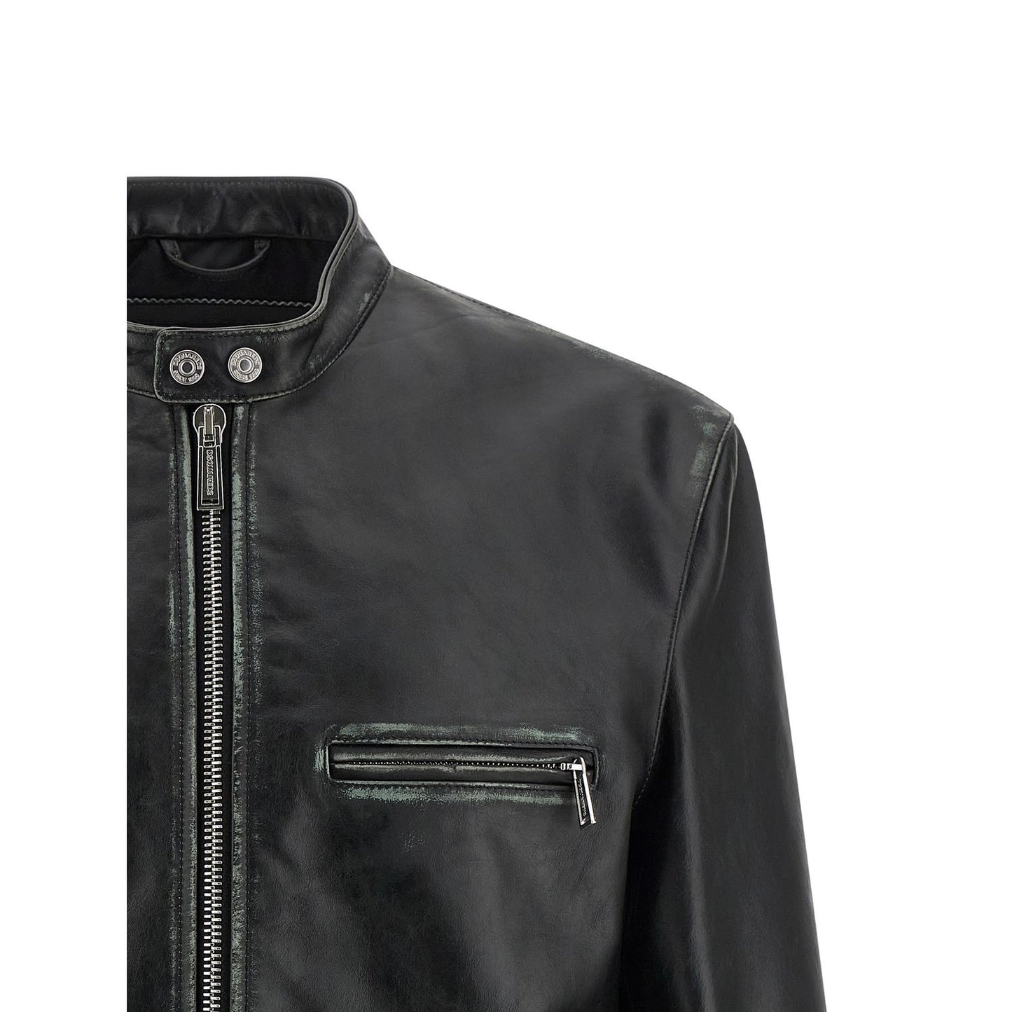 Dsquared² Black Leather Leather Jacket