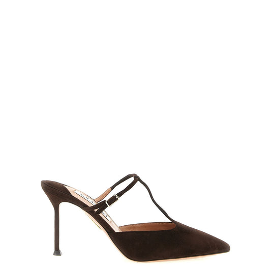 Aquazzura Brown Goatskin High Heel Pumps