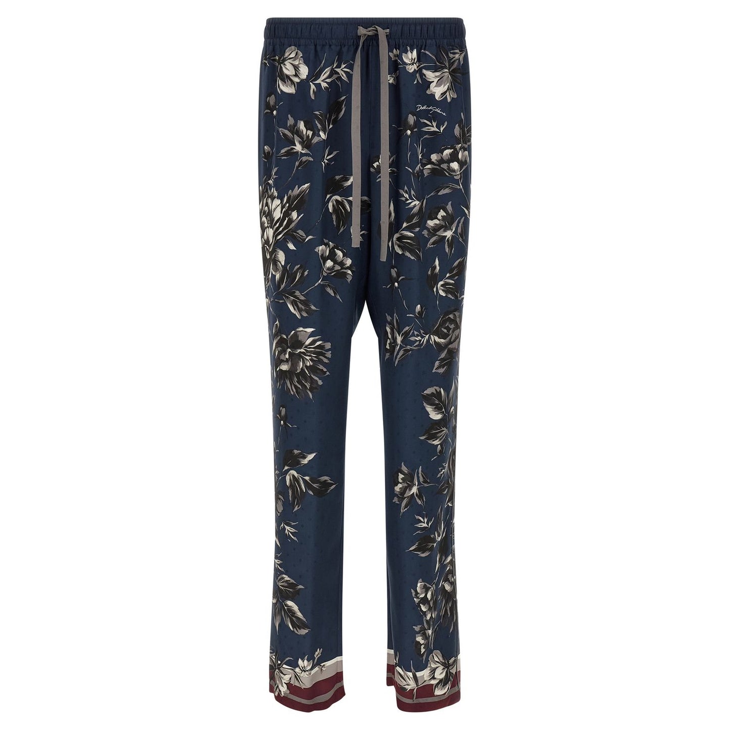 Dolce & Gabbana Blue Silk Casual Pants