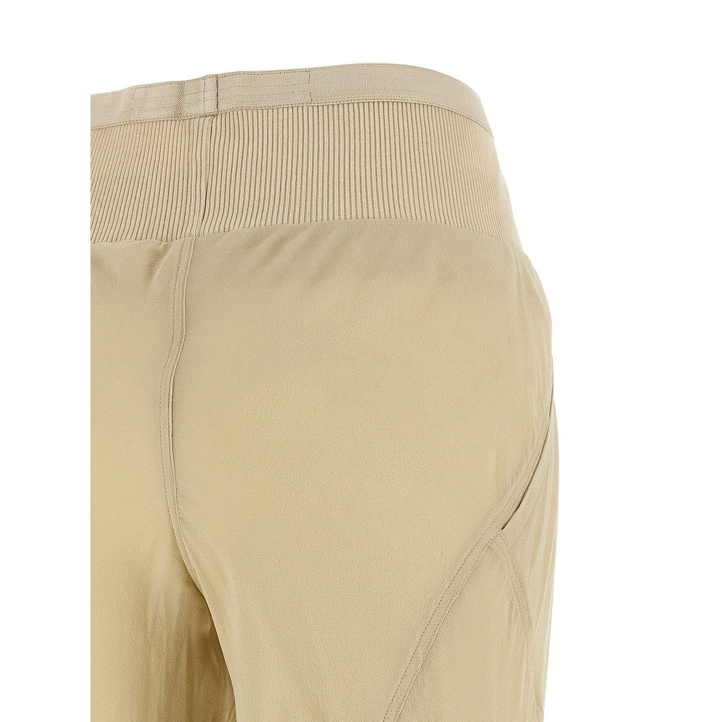 Rick Owens Beige Silk Flared Pants