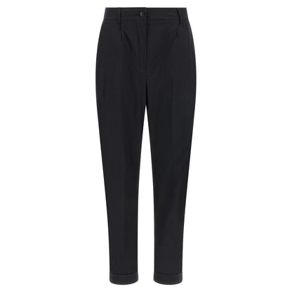 Kiton Black Cotton Casual Pants