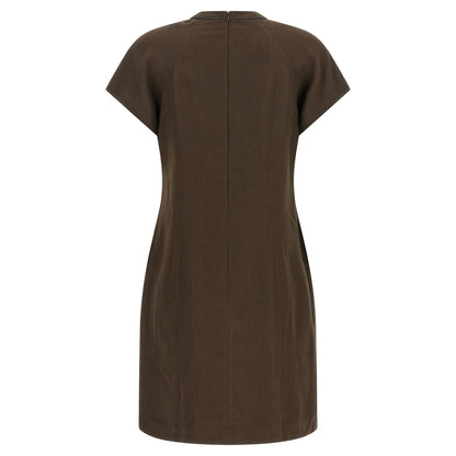 Brunello Cucinelli Brown Viscose Short Dress