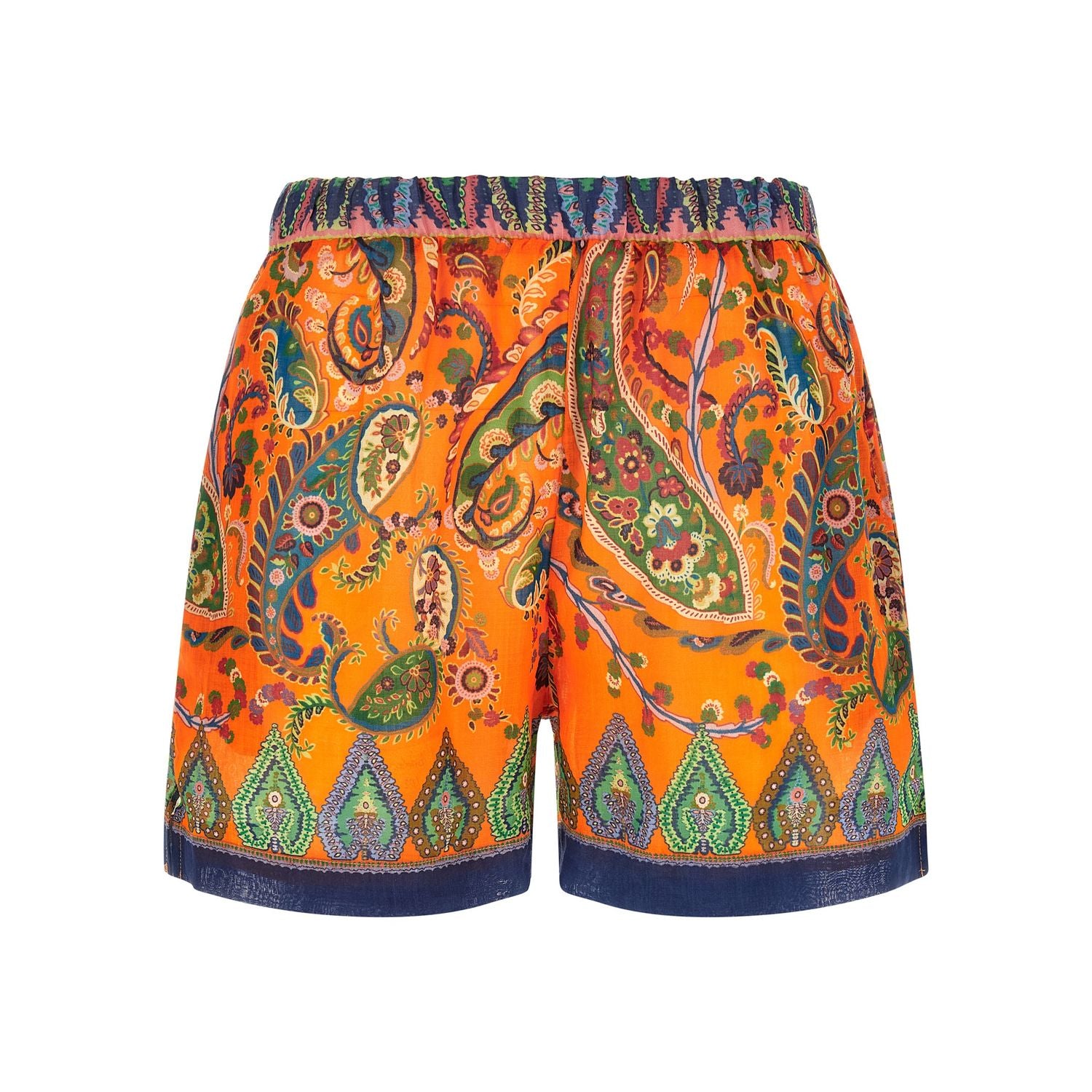 Etro Orange Ramie Bermuda Shorts