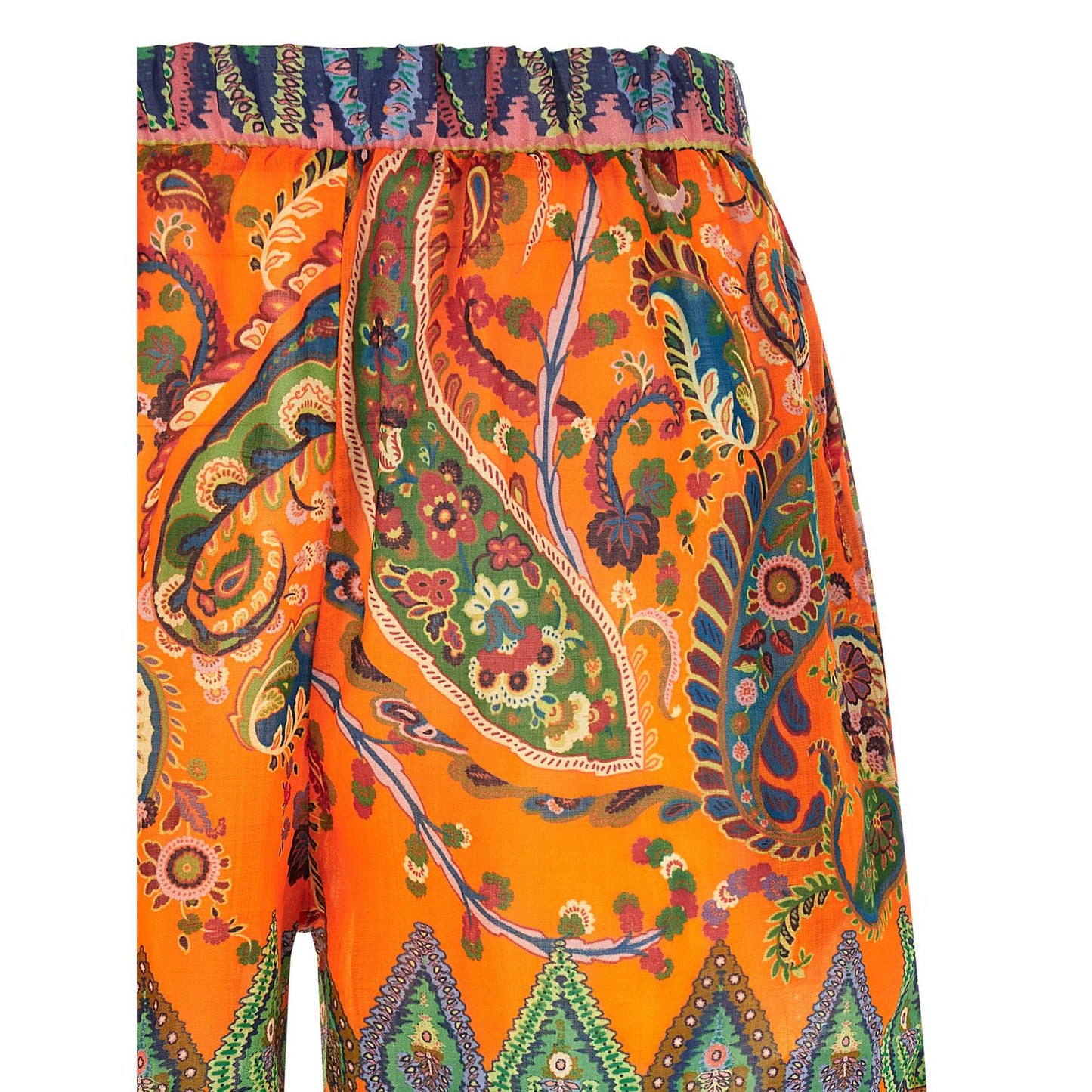 Etro Orange Ramie Bermuda Shorts