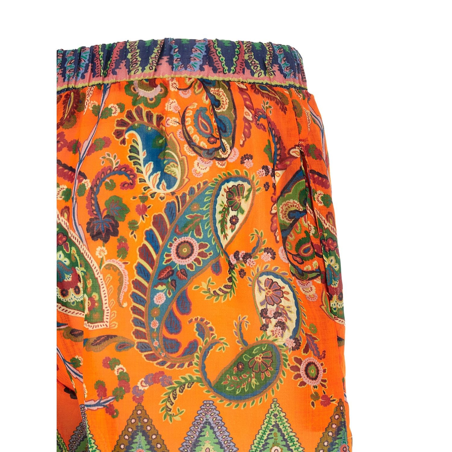Etro Orange Ramie Bermuda Shorts