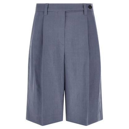 Brunello Cucinelli Blue Viscose Bermuda Shorts