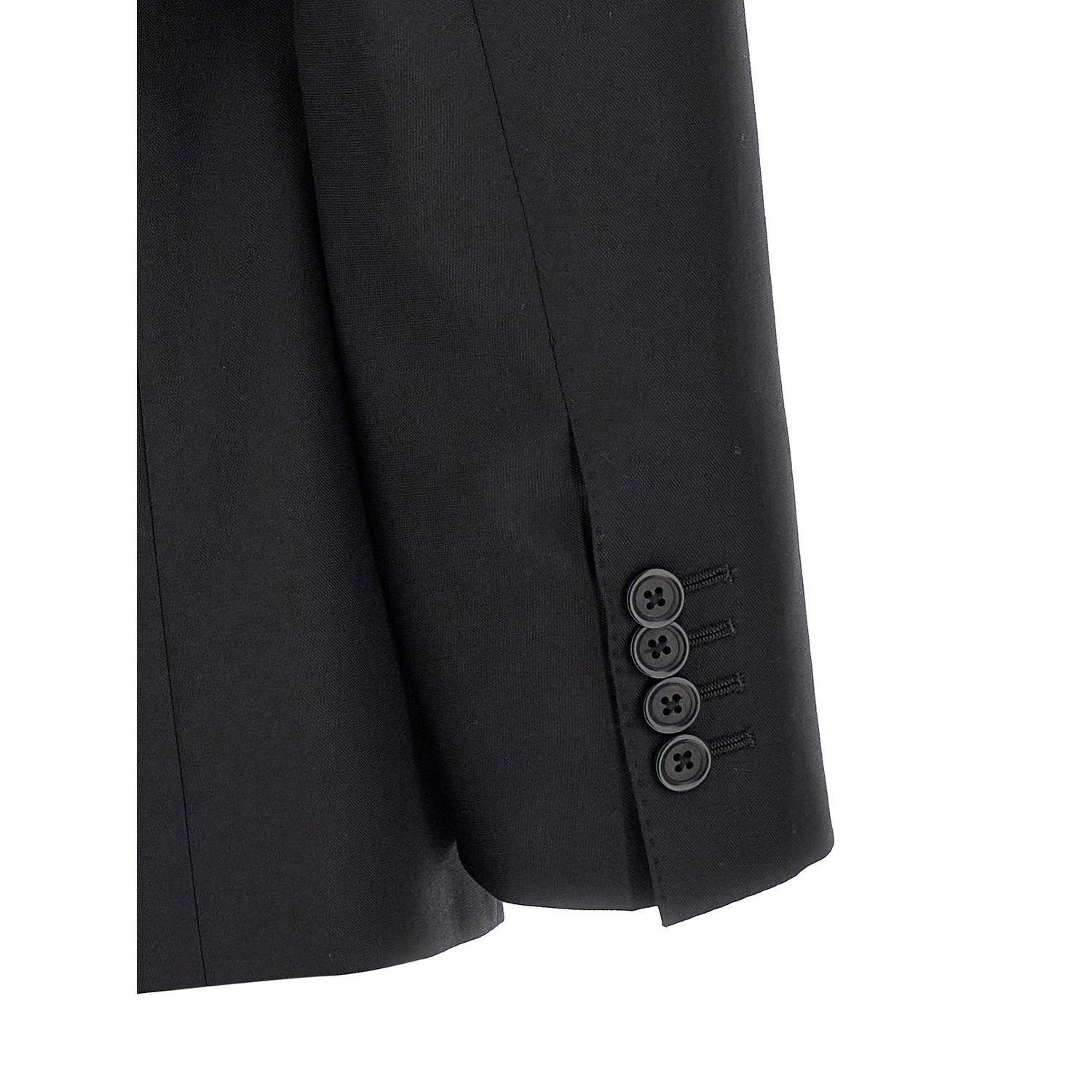 Dolce & Gabbana Black Virgin Wool Two-Piece Suit