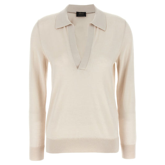 Brioni Beige Cashmere Polo Shirt